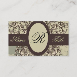 distressed grunge flourish swirls fashion vintage business card