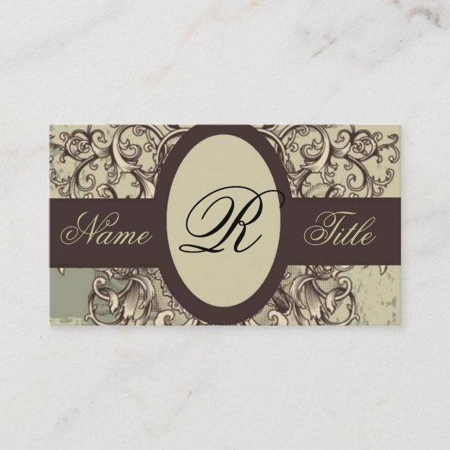 distressed grunge flourish swirls fashion vintage business card (Front)