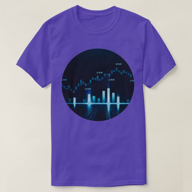 Distressed grunge Forex trading candlesticks art 1 T-Shirt (Design Front)