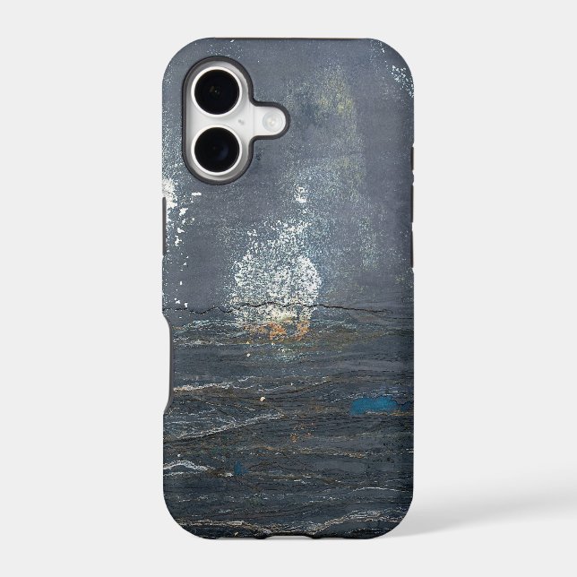 Distressed Grunge Gray and Blue Abstract (Back)