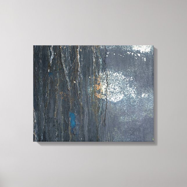 Distressed Grunge Grey and Blue Abstract Case-Mate Canvas Print (Front)