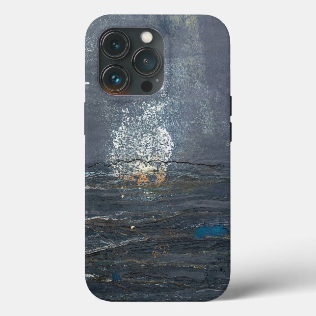 Distressed Grunge Grey and Blue Abstract Case-Mate iPhone Case (Back)