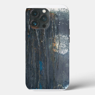 Distressed Grunge Grey and Blue Abstract iPhone 13 Pro Case