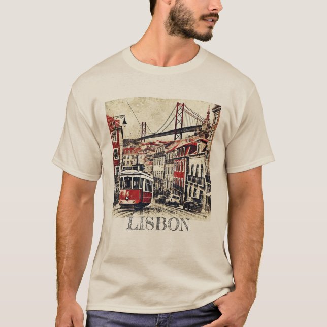 Distressed Grunge Lisbon T-Shirt (Front)