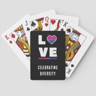 Distressed Grunge Love LGBTQ Bisexual Pride Flag Playing Cards