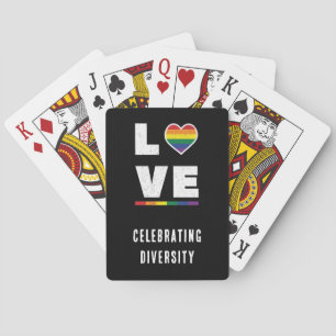 Distressed Grunge Love LGBTQ Gay Pride Flag Playing Cards