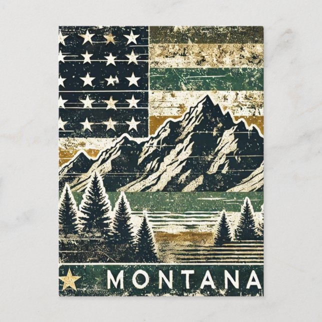 Distressed Grunge Montana  Postcard (Front)