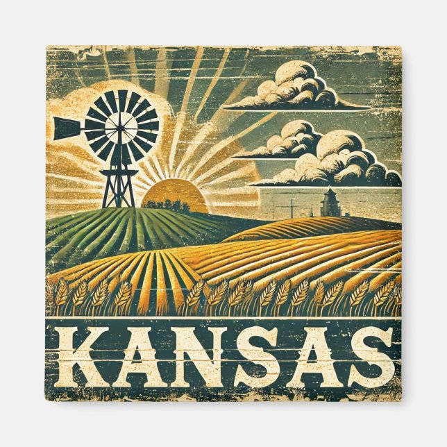 Distressed Grunge Nebraska Magnet (Front)