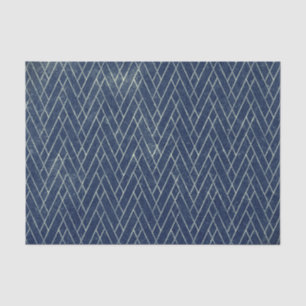Distressed Grunge Textured Geometric Blue Grey Tissue Paper