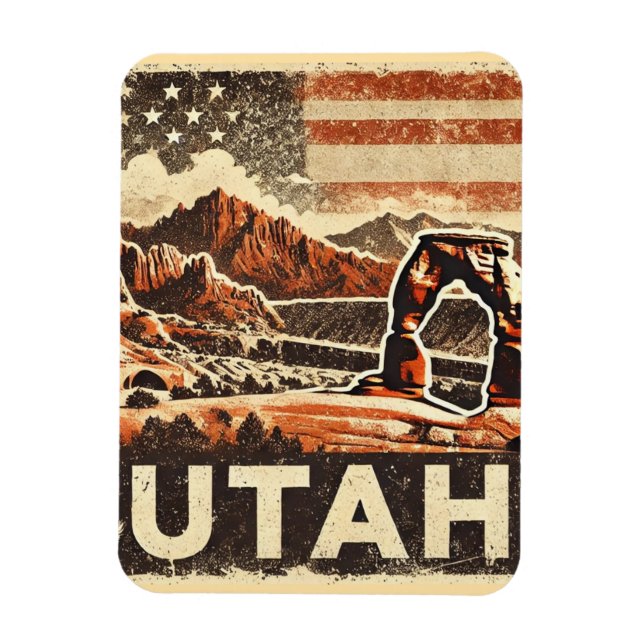 Distressed Grunge Utah Magnet (Vertical)