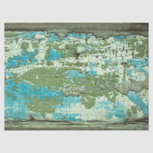 Distressed Grunge Weathered Painted Wood DIY Decor Tissue Paper