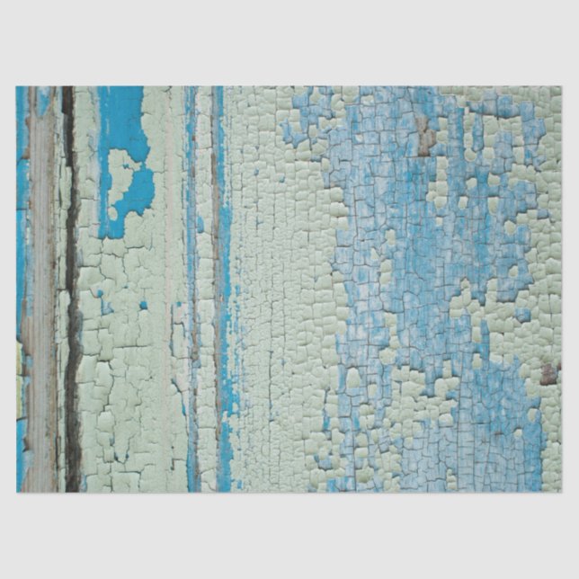 Distressed Grunge Weathered Painted Wood DIY Decor Tissue Paper (Front)