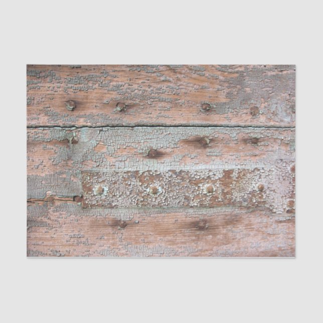 Distressed Grunge Weathered Painted Wood DIY Decor Tissue Paper (Front)