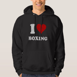 Distressed Grunge Worn Out Style I Love Boxing Hoodie