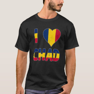 Distressed Grunge Worn Out Style I Love Chad T-Shirt