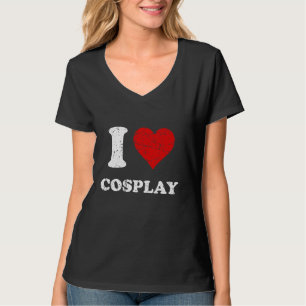 Distressed Grunge Worn Out Style I Love Cosplay T-Shirt