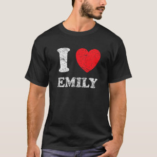 Distressed Grunge Worn Out Style I Love Emily T-Shirt