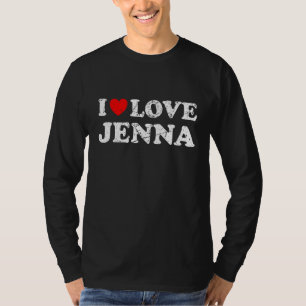 Distressed Grunge Worn Out Style I Love Jenna T-Shirt