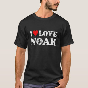 Distressed Grunge Worn Out Style I Love Noah T-Shirt