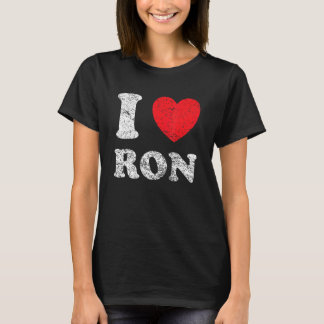 Distressed Grunge Worn Out Style I Love Ron T-Shirt