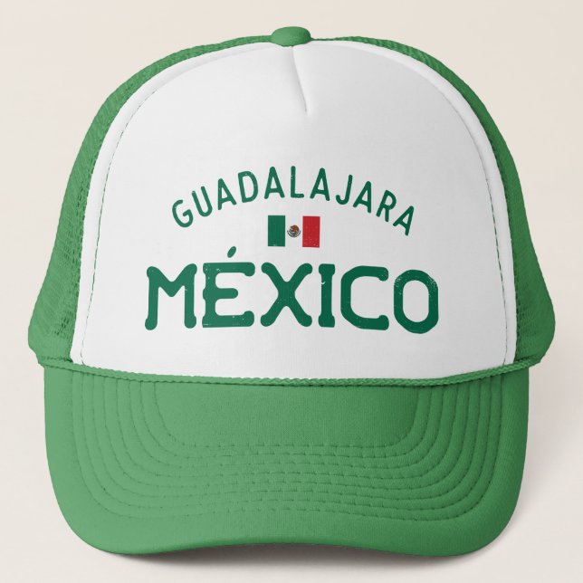 Distressed Guadalajara México (Mexico) Trucker Hat (Front)