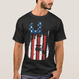 Distressed Guitar Vintage Player Rock Roll Music v T-Shirt