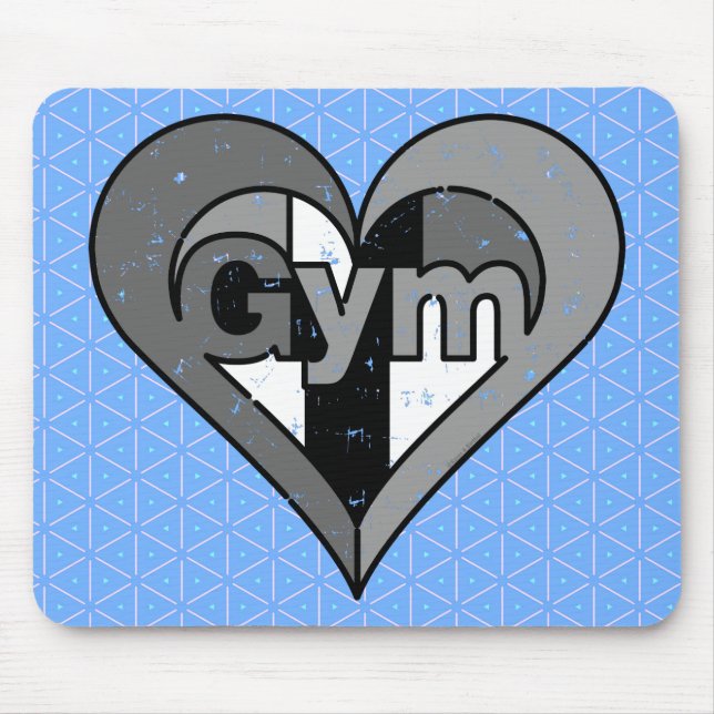 Distressed Gym Heart Mouse Mat (Front)