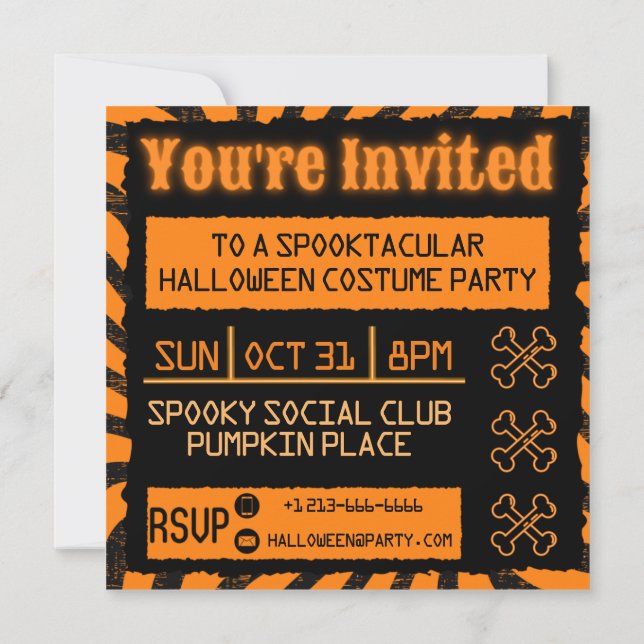 Distressed Halloween Invitation (Back)