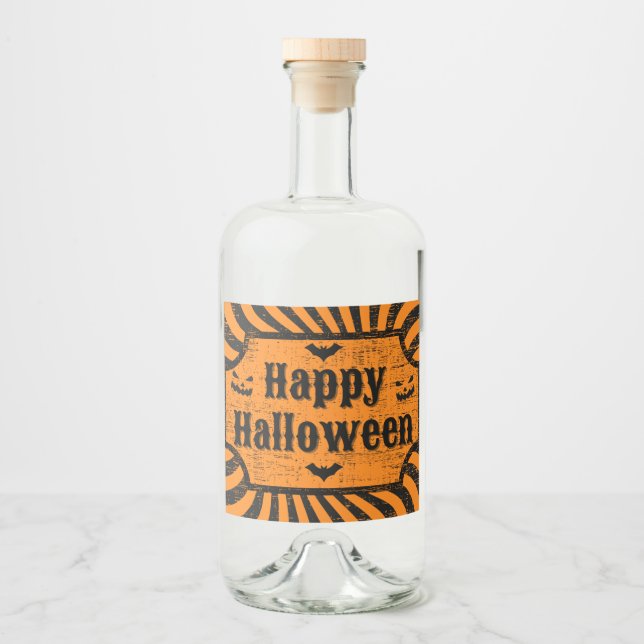 Distressed Halloween Liquor Bottle Label (Front)