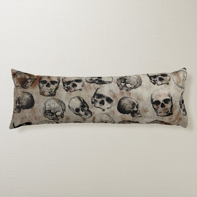 Distressed Halloween Vintage Skulls  Body Cushion (Front)