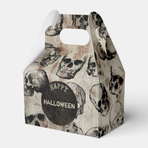 Distressed Happy Halloween Party Vintage Skulls Favour Box