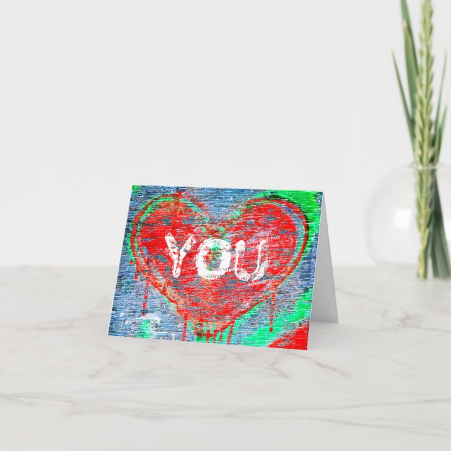 Distressed Heart Holiday Card (Front)