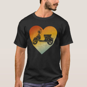 Distressed Heart Retro Style Men Women Scooters T-Shirt