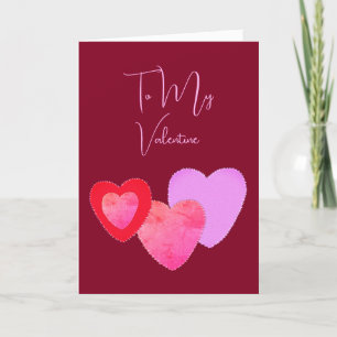 Distressed Hearts Be My Valentine Folded Card