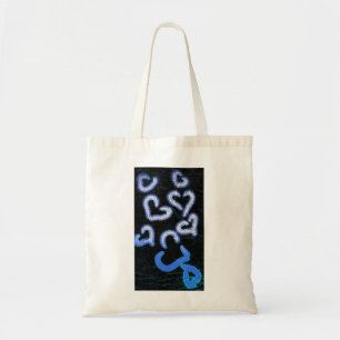 Distressed Hearts Blue Tote Bag