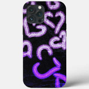Distressed Hearts Purple iPhone 13 Pro Max Case