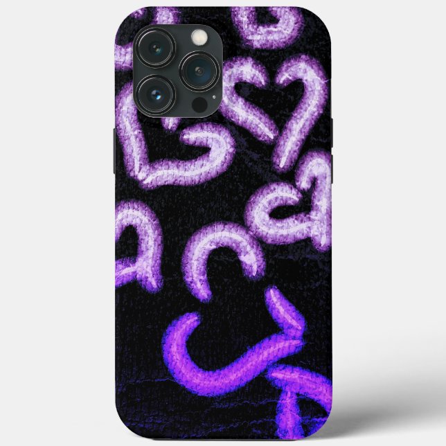 Distressed Hearts Purple Case-Mate iPhone Case (Back)