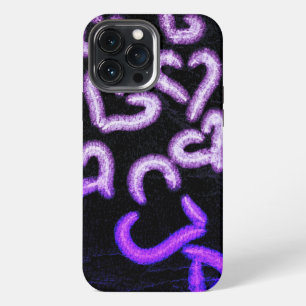 Distressed Hearts Purple iPhone 13 Pro Max Case