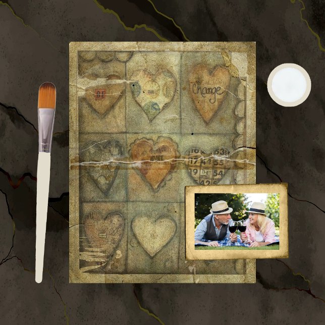 Distressed Hearts Scrapbook Paper (Creator Uploaded)