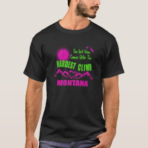 Distressed Hiking Vintage Mountain Trail Sunset Mo T-Shirt