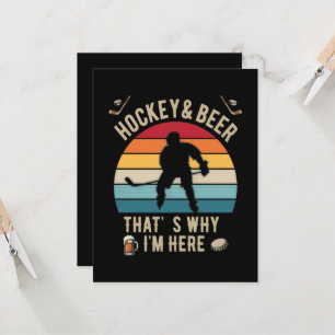 Distressed Hockey and Beer Pun Hockey Invitation
