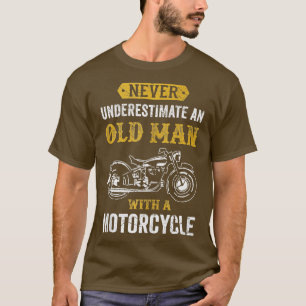 Distressed Humour Motorcycle  Old Man Grandpa Bike T-Shirt