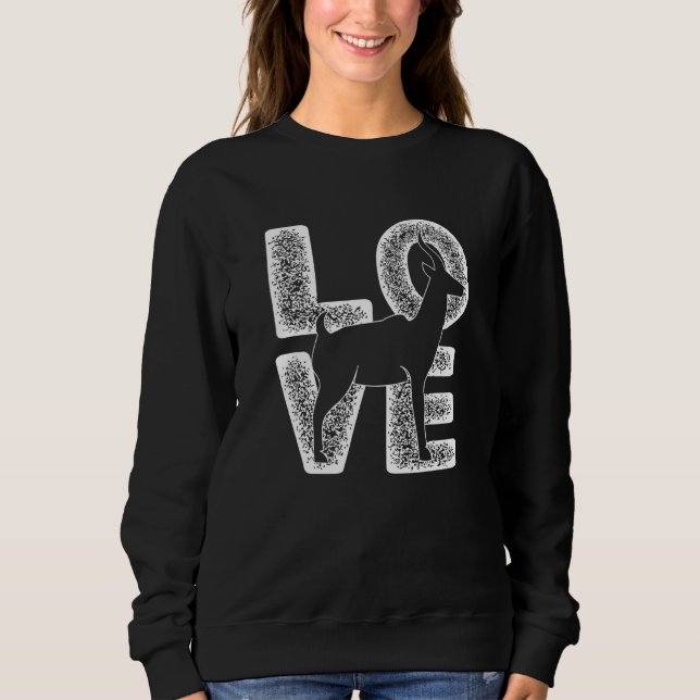 Distressed I Love Antelope Idea For Animal Sweatshirt (Front)