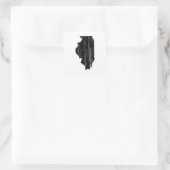Distressed Illinois State Outline Square Sticker (Bag)