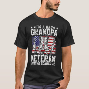 Distressed I'm A Dad Grandpa Veteran Father's Day T-Shirt