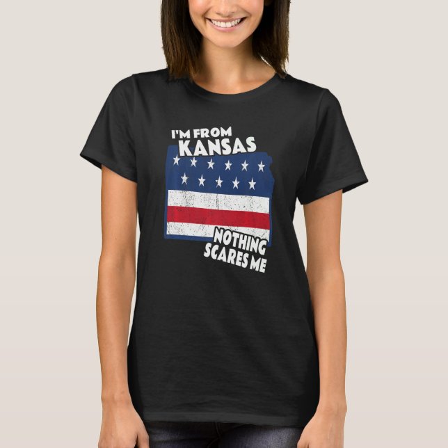 Distressed I'm From Kansas Home State Ks Nothing S T-Shirt (Front)