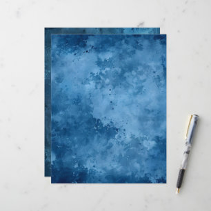 Distressed Ink Blue Background Scrapbook Paper