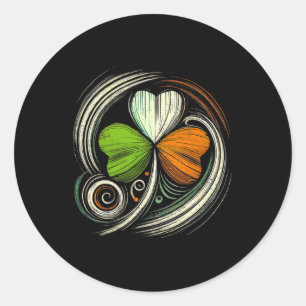 Distressed Ireland Flag Shamrock Irish Flags Vinta Classic Round Sticker