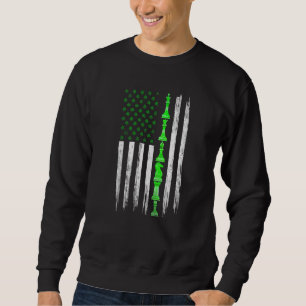 Distressed Irish American Flag Chess St Patrick's Sweatshirt