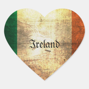 Distressed Irish Flag Heart Sticker